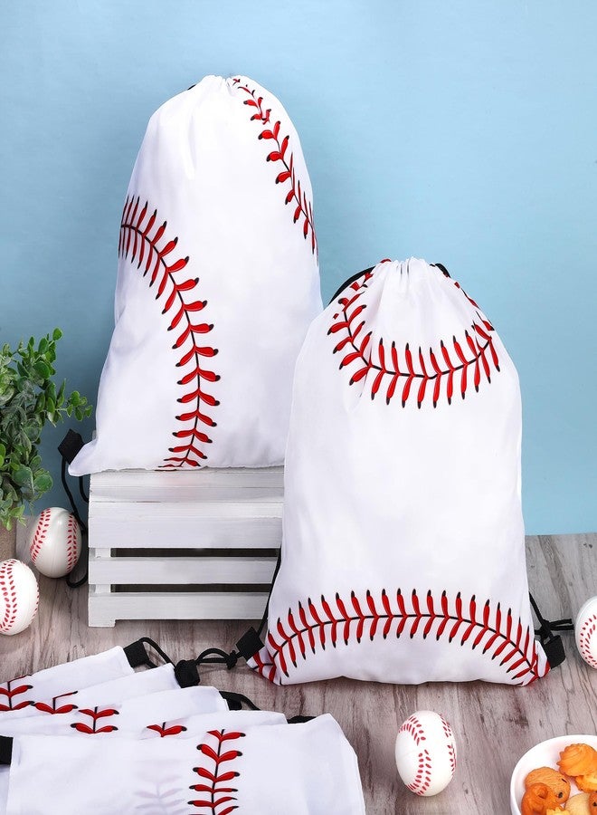 MIMIND 16 Pcs Baseball Drawstring Bag 15.8 x 13.4 Inch Baseball Backpack Treat Bag for Sports Decoration - Image 4