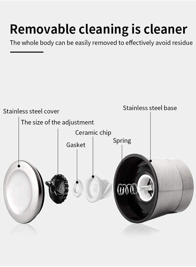TGOPIT Salt Pepper Grinder Crusher with Adjustable Coarseness Stainless Steel Pepper Mill Shaker Salt Mill Grinder Seasoning Grinding for Cooking Restaurants - Image 3