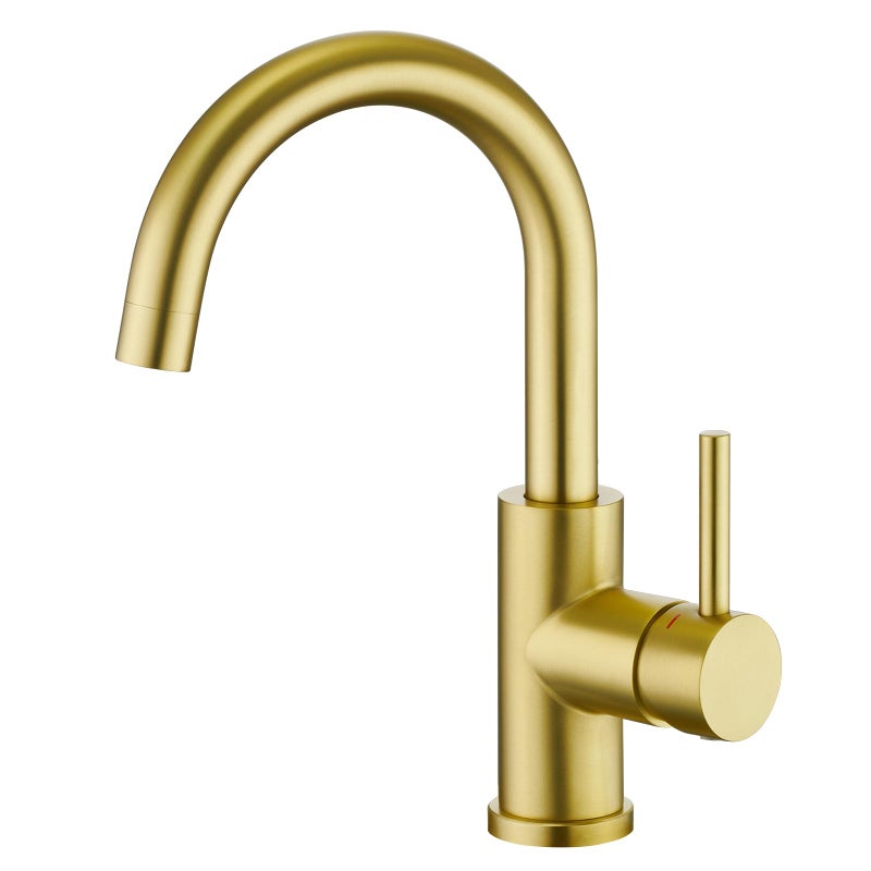 CREA Bar Sink Faucet Single HoleBrushed Gold Faucets for Large Bathroom BasinSmall Kitchen SinkStainless Steel with Deck PlatePrep Wet Bar Lavatory Vanity Outdoor - Image 2