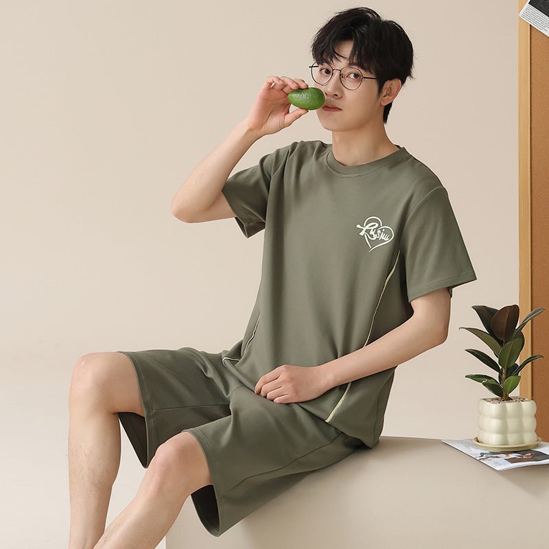 Men'S Pajamas Summer Cotton Short-Sleeved Cartoon Student Thin Junior Boys Summer Shorts Home Clothes Suit - Image 4