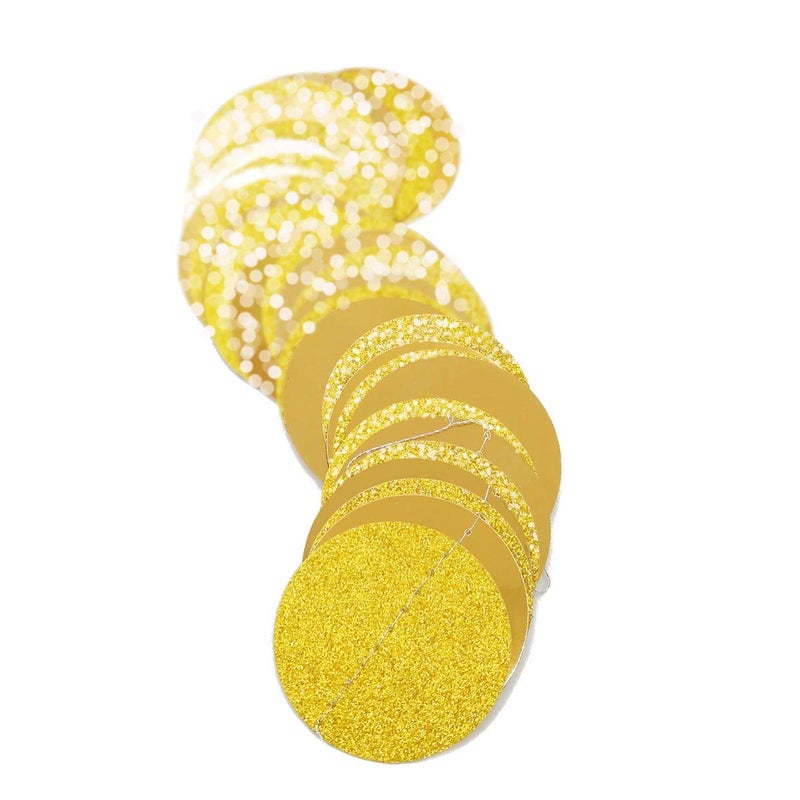 TTSAM 6 Pcs Glitter Gold Paper Circle Dots Garland Party Hanging Decorations Birthday Party Bachelorette Party Engagement Party Bridal Shower Wedding Baby Shower Christmas Supplies Photo Backdrop (52 Feet) - Image 5