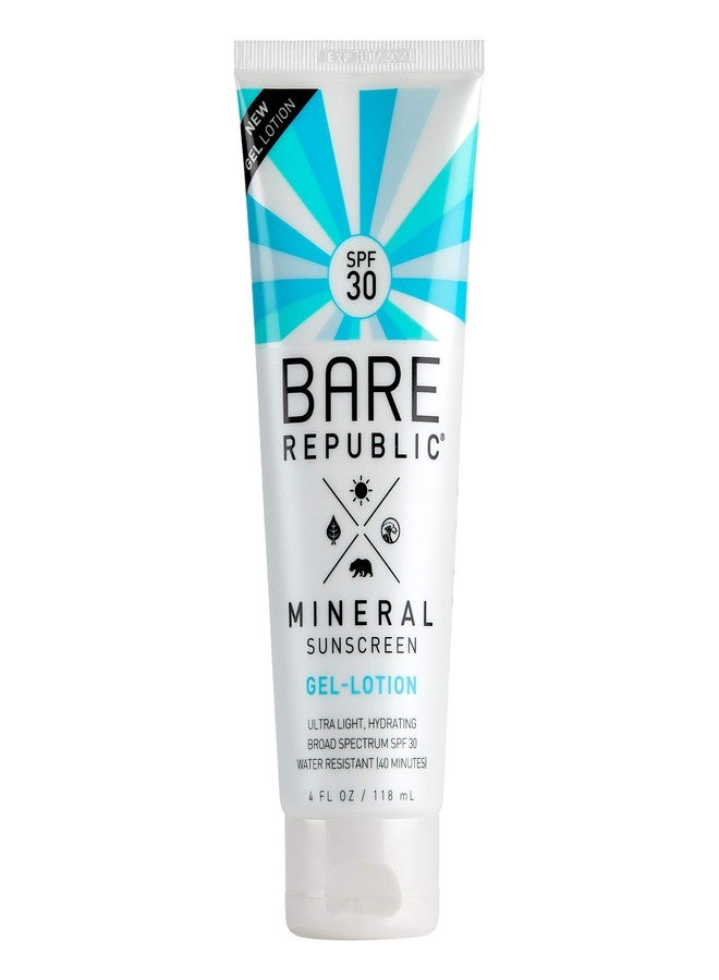 Bare Republic Mineral Gel Sunscreen SPF 30 Sunblock Body Lotion, Light and Hydrating Skin Care, 4 Fl Oz - Image 1