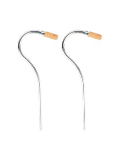 Thoraya 2PCS Bassoon Mouthpieces Silver Plated Curved Neck with Cork Joint Woodwind Instrument Parts  - Image 1
