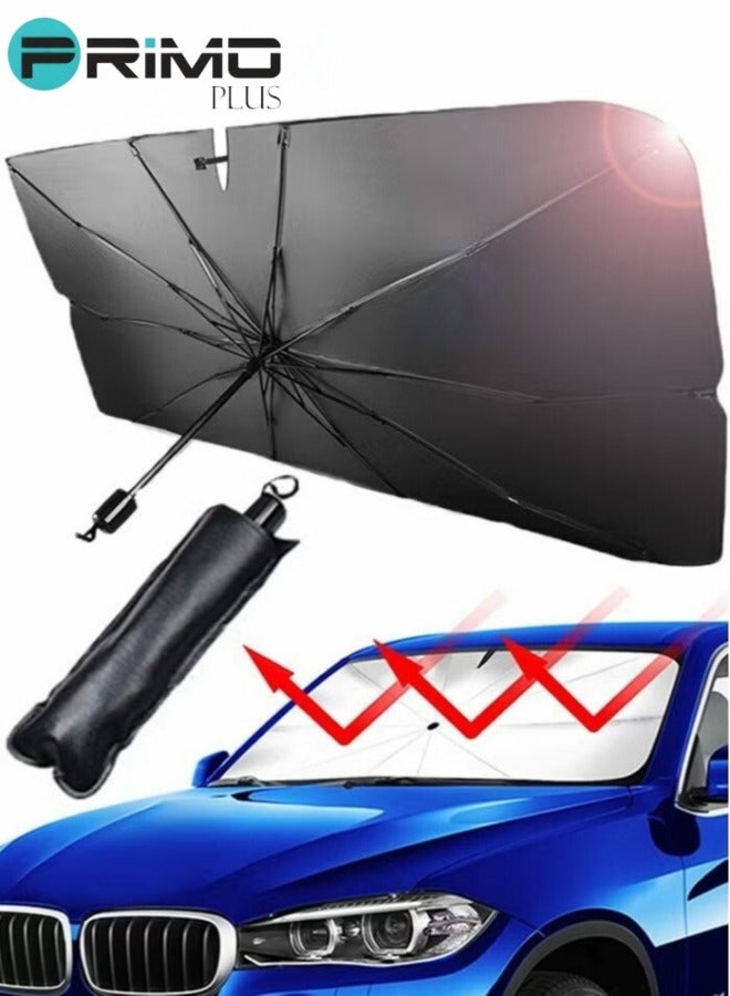 PRIMO PLUS Car Windshield Foldable Sun Shade Blocker Protector UV Ray Guard for Daily Use Outdoor Travel - Image 1