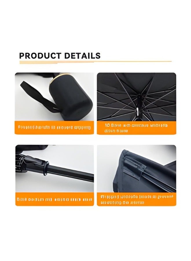 PRIMO PLUS Car Windshield Foldable Sun Shade Blocker Protector UV Ray Guard for Daily Use Outdoor Travel - Image 4