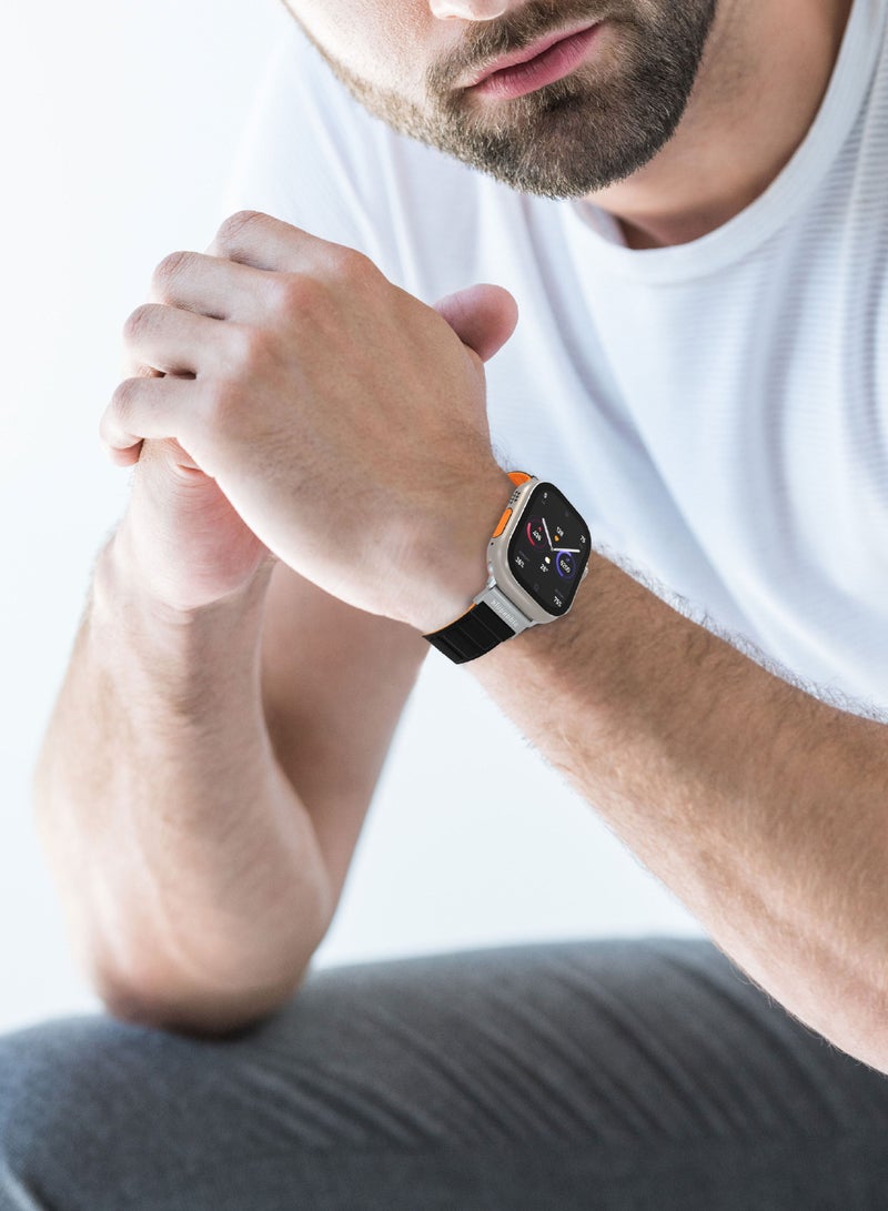 blupebble Silicone Reversible Magnetic Strap for Apple Watch Ultra 49/45/44/42MM Compatible with Series 8 | 7 | 6 | 5 | 4 | 3 | SE (watch not included) - Image 5