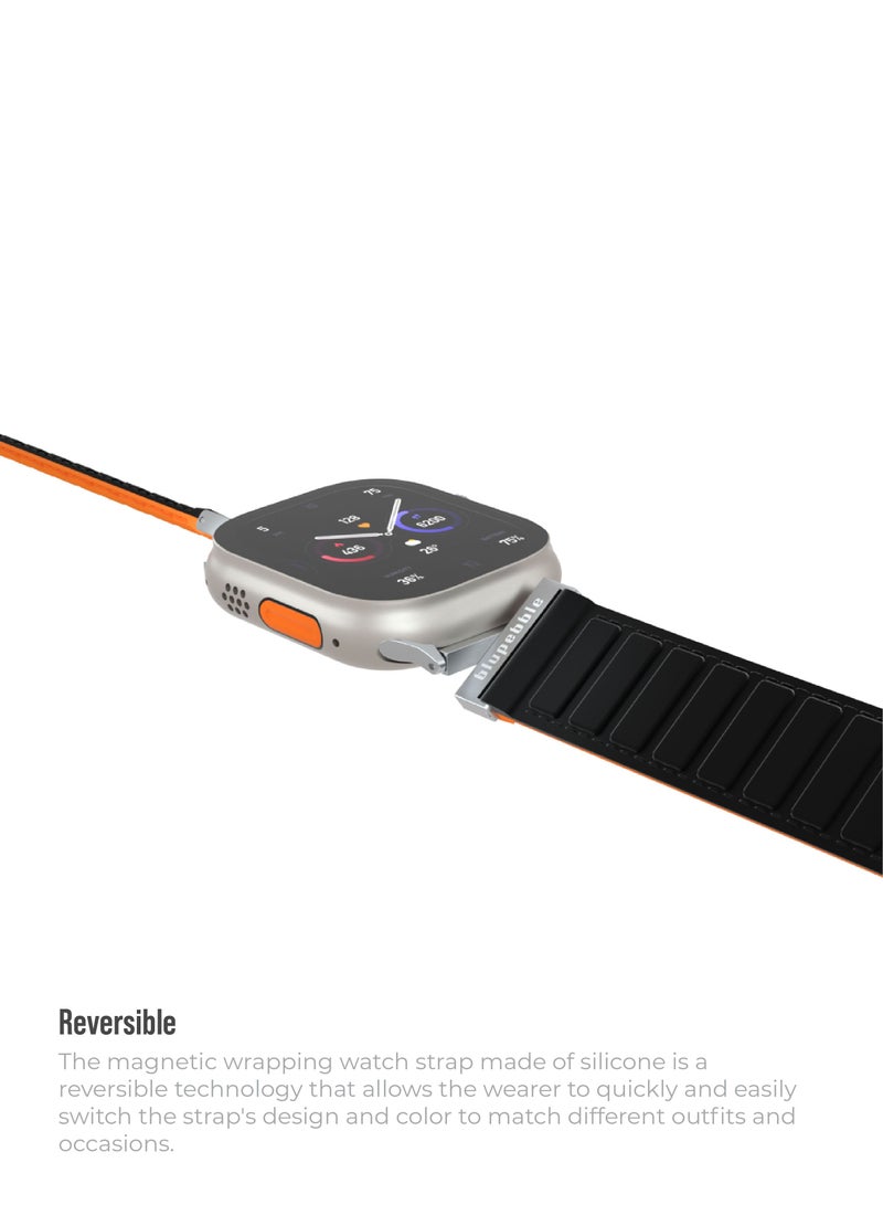 blupebble Silicone Reversible Magnetic Strap for Apple Watch Ultra 49/45/44/42MM Compatible with Series 8 | 7 | 6 | 5 | 4 | 3 | SE (watch not included) - Image 4