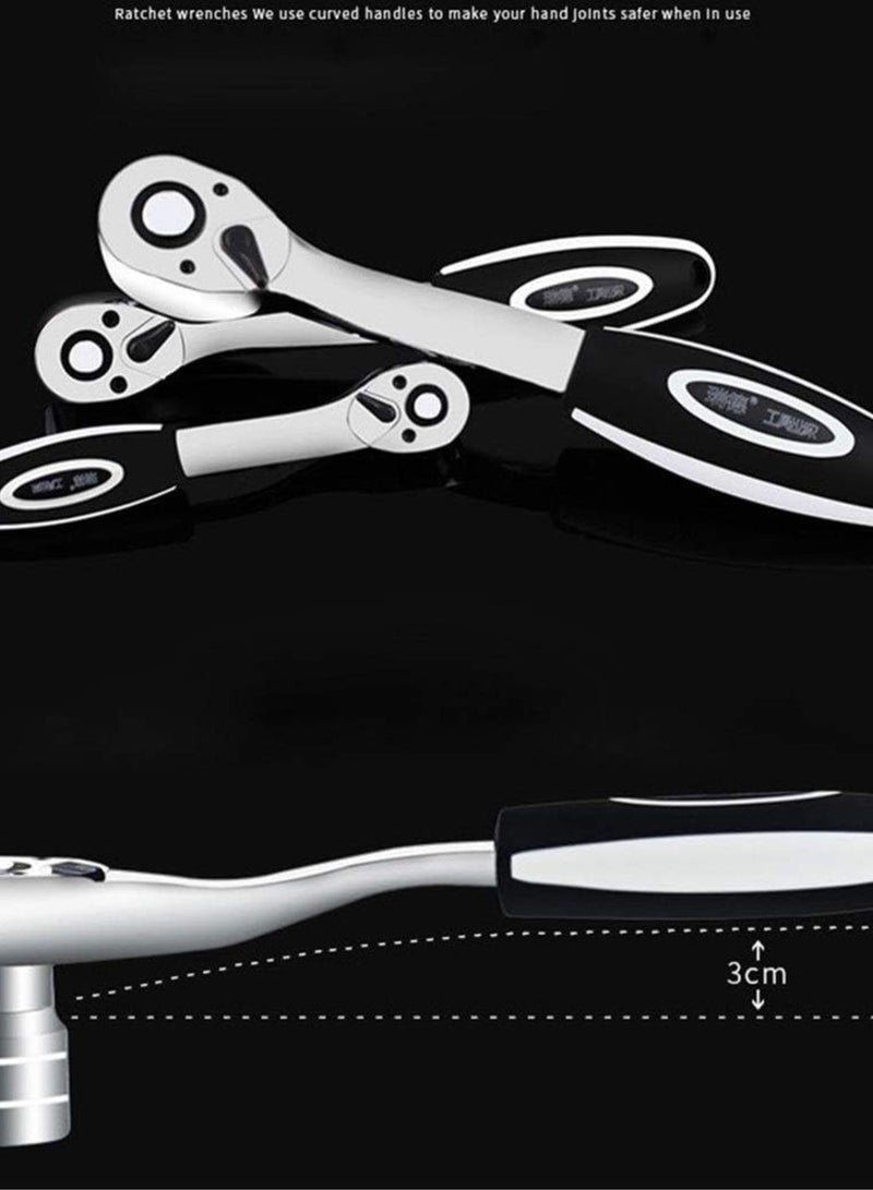 GGOOT Hardware Tool 82pcs the key Combination Ratchet Torque Wrench 1/2 set Auto Repair Hand Tools for Car Kit a set of keys spanners (Color : ZHGJ2018 002H)  - Image 3