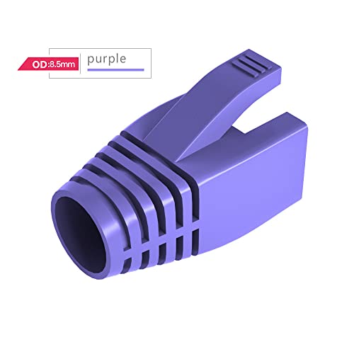 VIVOCH 50 Pcs Cat7 Cat7A Cat8 Strain Relief Boot, RJ45 Plug Connector Cover Modular Network Plug Connector Cap Cable Connector Boots, Purple - Image 2
