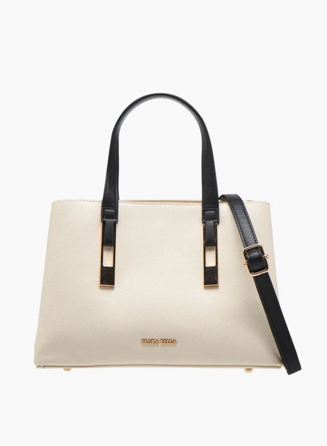 Flora Bella By Shoexpress Women Solid Tote Bag with Double Handles and Detachable Strap