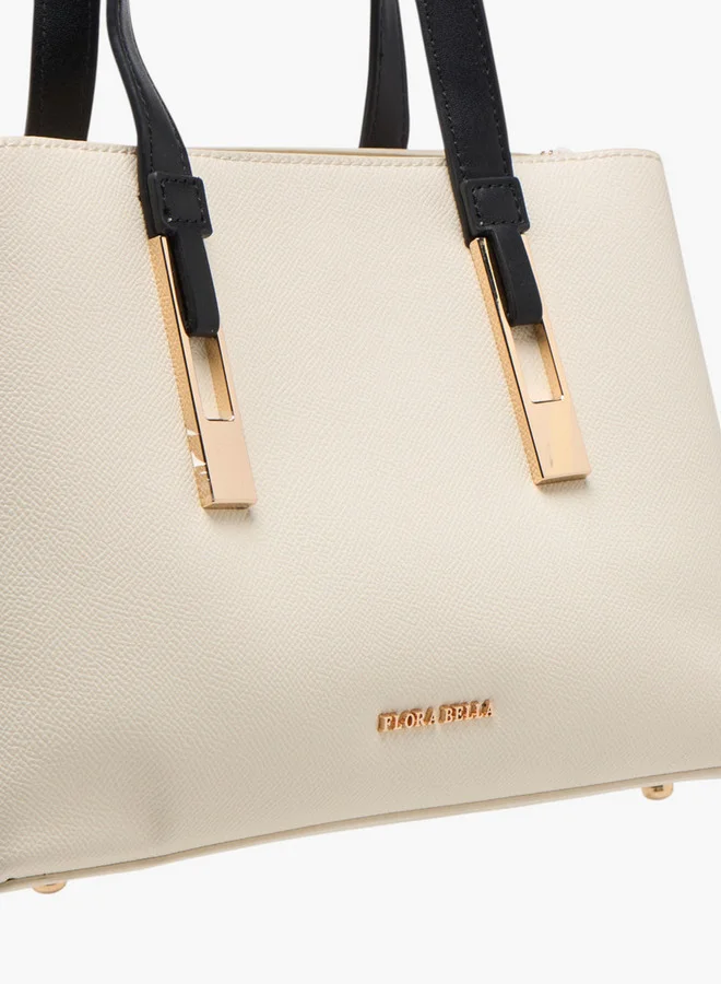 Flora Bella By Shoexpress Women Solid Tote Bag with Double Handles and Detachable Strap