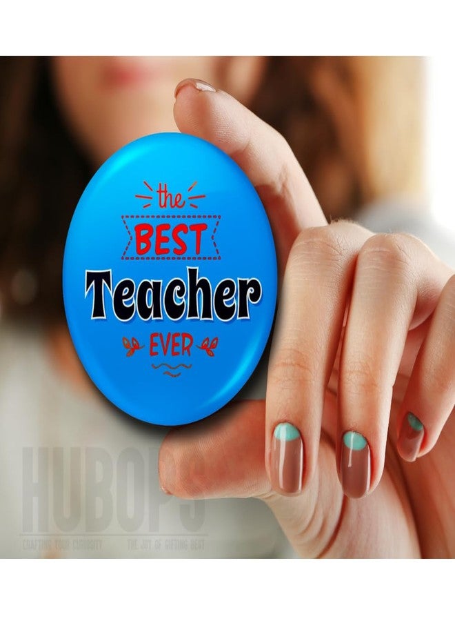 Hubops the best teacher ever badge Round Pin Button Badge for Happy Teachers Day & Other Events school (pack of 12 58mm) - Image 5