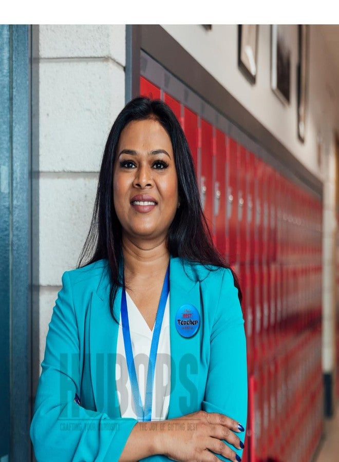 Hubops the best teacher ever badge Round Pin Button Badge for Happy Teachers Day & Other Events school (pack of 12 58mm) - Image 4