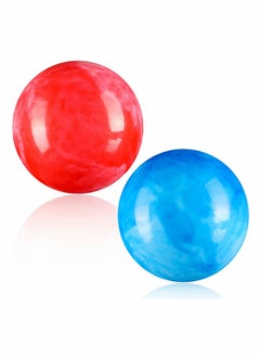 Marbleized Bouncy Balls Colorful Inflatable Balls Big Cloud Bouncing Balls PVC Bouncy Play Balls for Adults Pet Party Supplies Beach Playground School Water Fun (Red,Blue,8.5 Inch) 2 Pcs