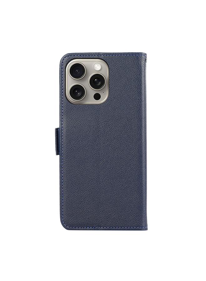 اس-توب جراب هاتف iPhone 12 Pro Max من ABEEL مصنوع من الجلد بنمط الليتشي المغناطيسي الجانبي بتقنية RFID - Image 3