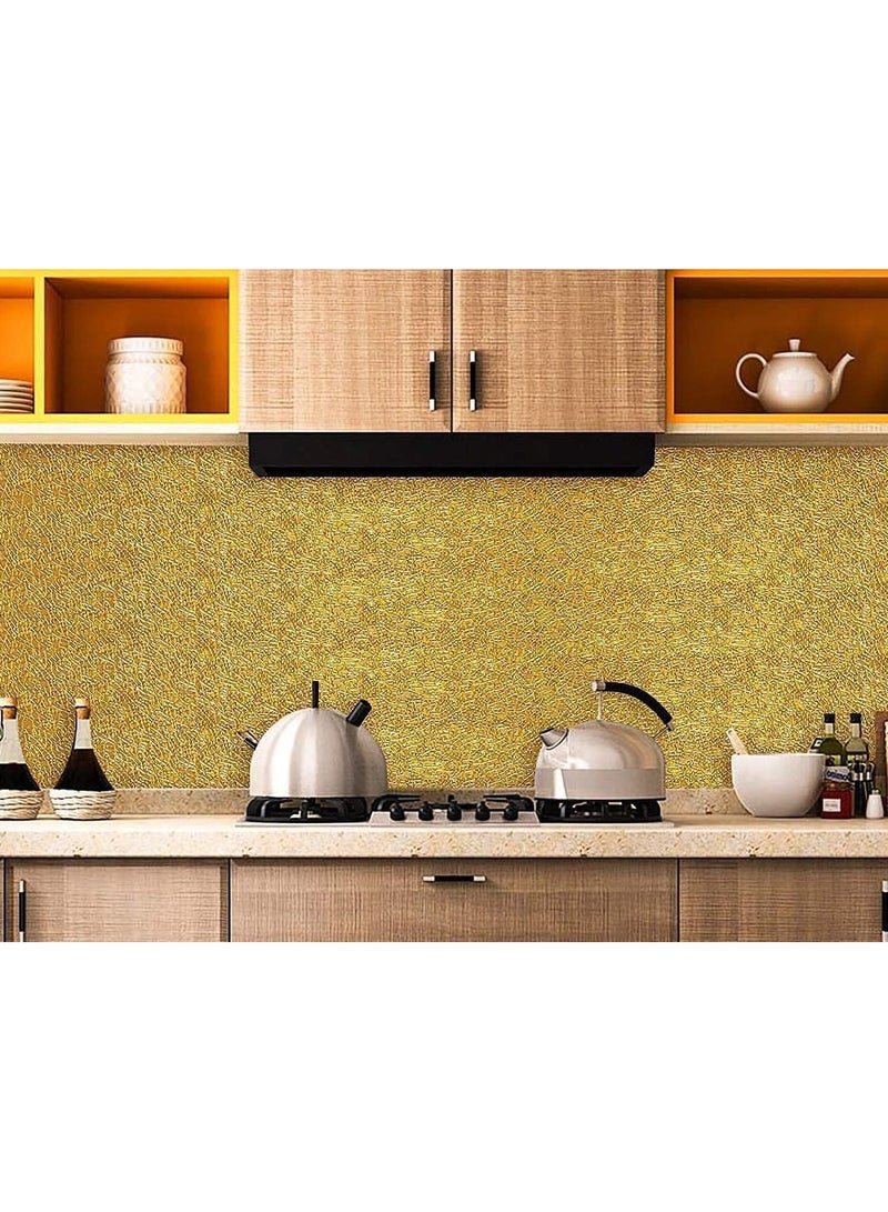 MARKQ Gold self adhesive wallpaper 60x300cm Peel and Stick Contact Paper for Furniture Cabinets Bookshelf Stove Countertop Kitchen Backsplash Stickers Oil Proof Waterproof Aluminum Foil Stickers - Image 5