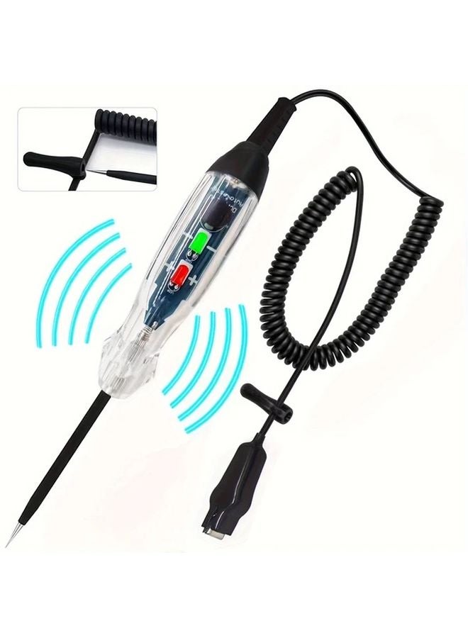 Black DC 6 24V Dual Color LED Car Circuit Tester with Bright Test Light and Probe for Fuse Battery Voltage Testing - Image 2