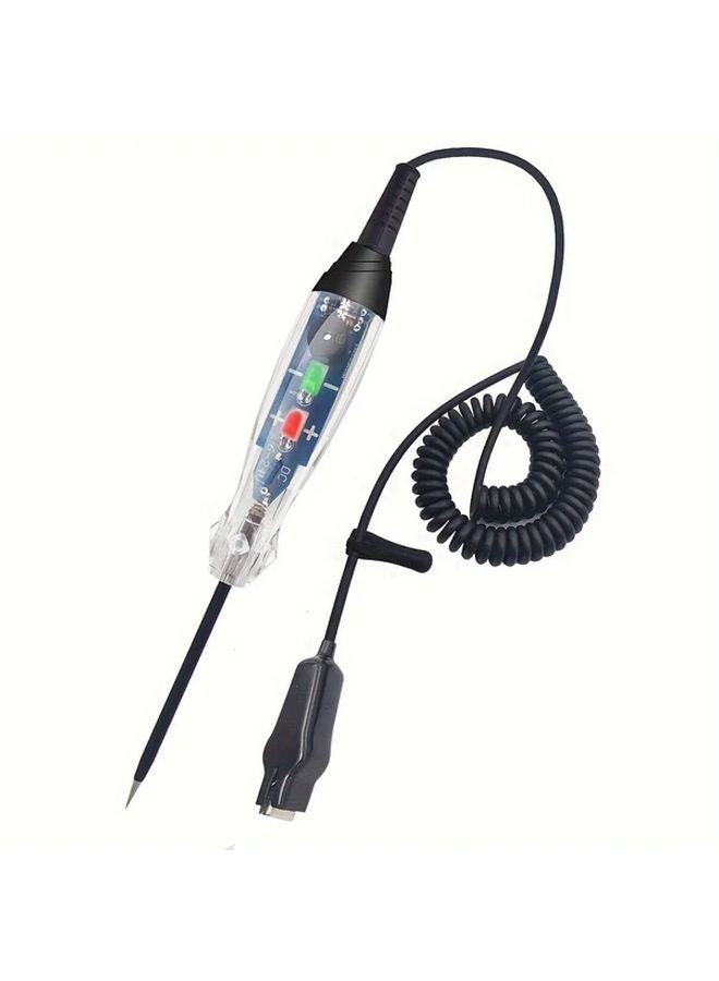 Black DC 6 24V Dual Color LED Car Circuit Tester with Bright Test Light and Probe for Fuse Battery Voltage Testing - Image 1