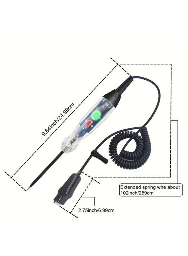 Black DC 6 24V Dual Color LED Car Circuit Tester with Bright Test Light and Probe for Fuse Battery Voltage Testing - Image 3