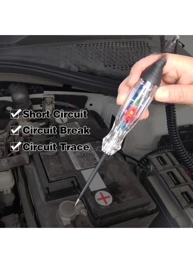 Black DC 6 24V Dual Color LED Car Circuit Tester with Bright Test Light and Probe for Fuse Battery Voltage Testing - Image 5