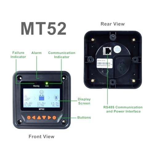 EPEVER 40A MPPT Solar Charge Controller 12V 24V Negative Grounded Backlight LCD Display for Gel Sealed Flooded Lithium (Tracer 4210AN G3+ Remote Meter MT52+ RTS) - Image 4