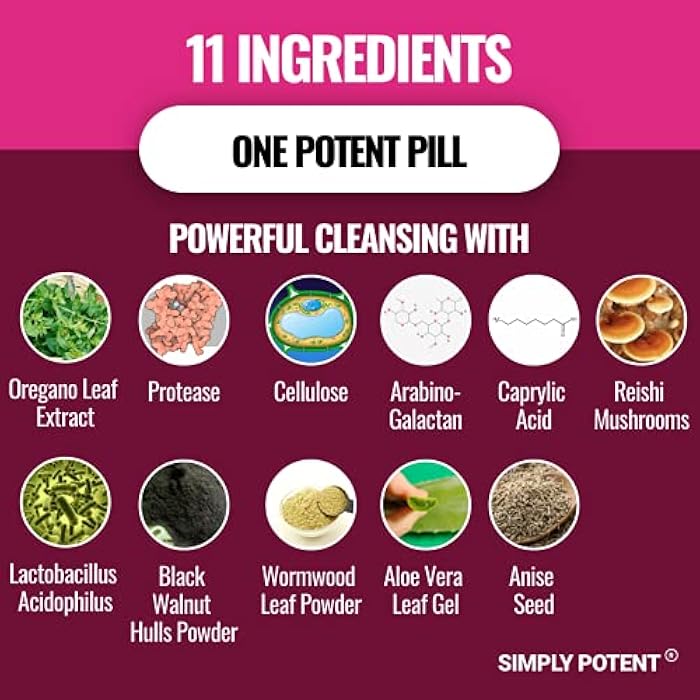 Simply Potent Balance Complex for Women, Candida Cleanse & Vaginal Health Dietary Supplement, Natural Formula with Oregano, Caprylic Acid, Aloe, Probiotics & Enzymes for Gut & Immune Health Support, 60 Capsules - Image 5