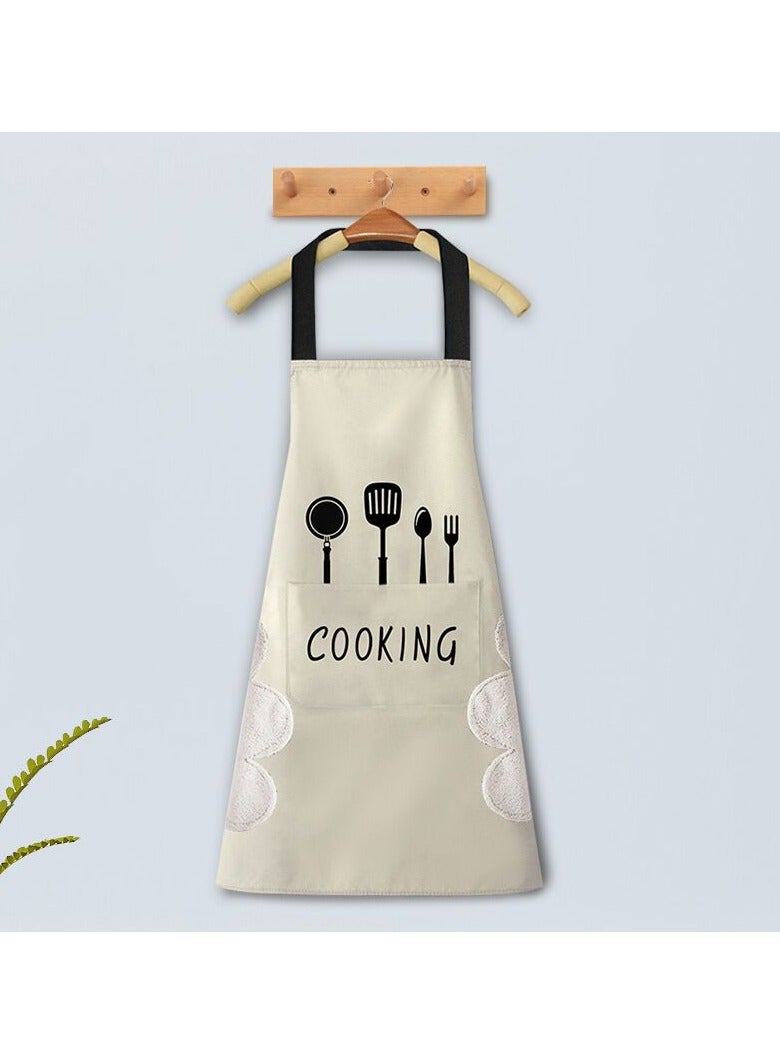 2 Pack Kitchen Apron with Hand Wipe,Waterproof and Oil Proof Chef Cooking Apron,Cooking Bib Aprons - Image 3