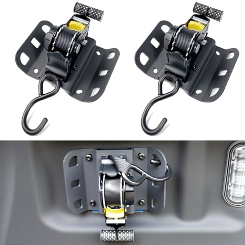BCJCLTS 2PCS Retractable Ratchet Straps for 2015-2025 Ford F150, Retractable Tie Down Straps 10 Ft Self Retracting Tie Down, Super Duty Ford F150 Accessories - Image 1