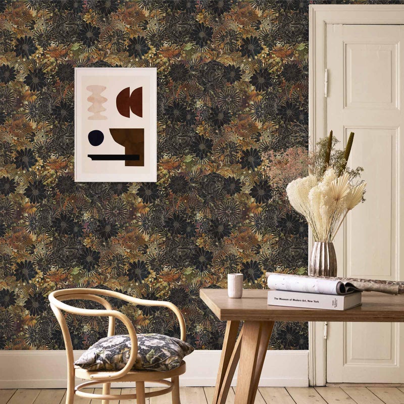 Abyssaly Boho Floral Peel and Stick Wallpaper Vintage Flower Contact Paper Vinyl Self Adhesive Removable Decorative Wall Paper for Furniture Shelf Drawer Cabinet Decor 1732 x 3937 - Image 3