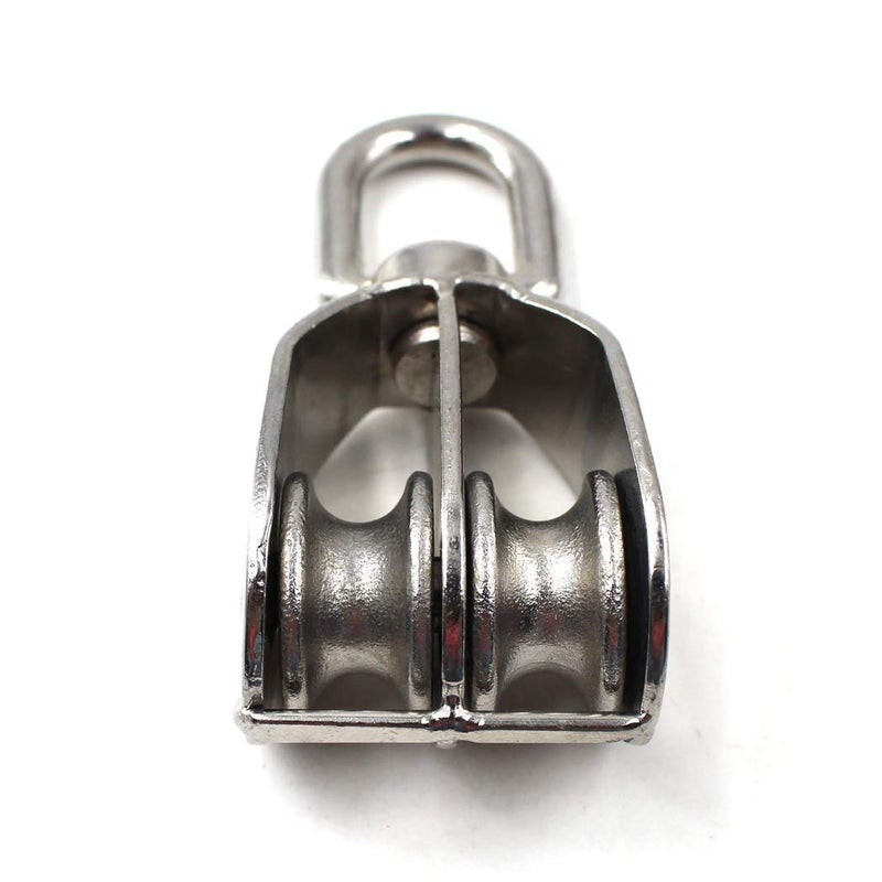 Flomore M20 Single pulley 304 stainless steel roller pulley block 2 pieces (load: 75KG) - Image 3