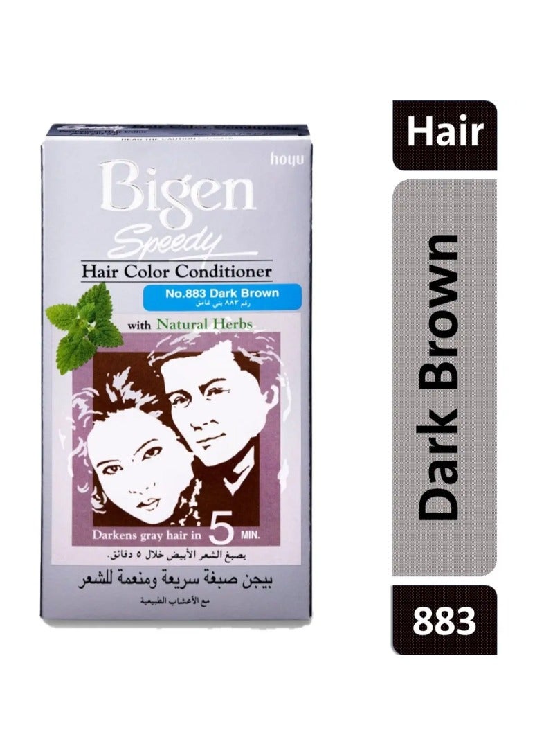 Bigen بيجن صبغة شعر بلسم سريع بني داكن 883 - Image 1