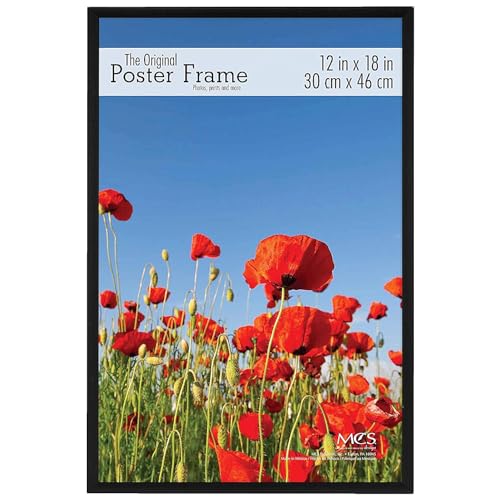 MCS Black plastic POSTER size frame with Corrugated Backing  12x18