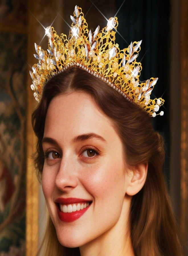 كيلشي تيجان كيلشاي الذهبية المرصعة بأحجار الراين، طوق رأس للعروس، طوق رأس زفاف للنساء - Image 5