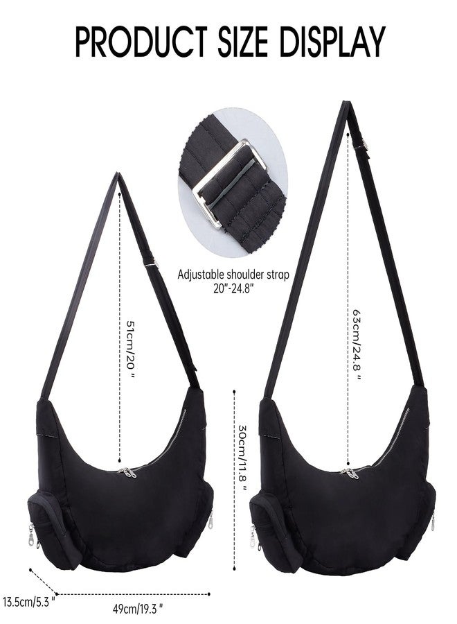 XEYOU Nylon Crossbody Bag for Women and Men Casual Lightweight Crescent Shoulder Hobo Purse With Soft Adjustable Strap - Image 4