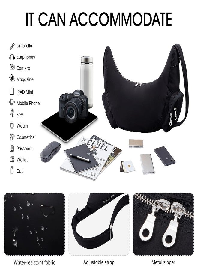 XEYOU Nylon Crossbody Bag for Women and Men Casual Lightweight Crescent Shoulder Hobo Purse With Soft Adjustable Strap - Image 5