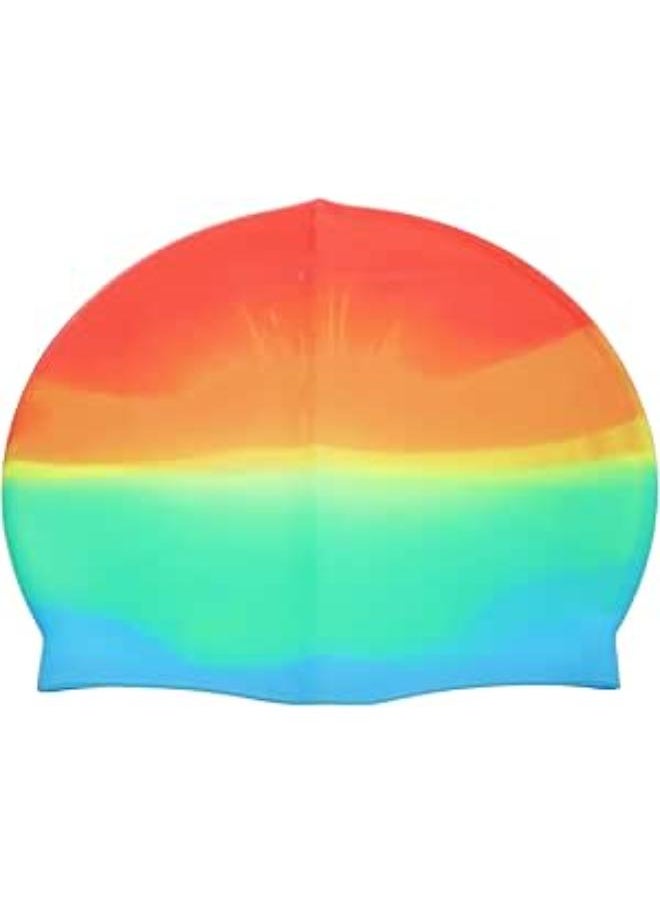Silicone Swim Cap Modern Design To Add More Beauty For Unisex - Multi Color 