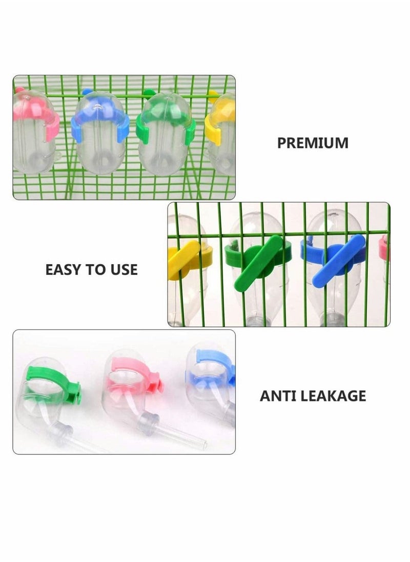 Hamster Cage Drinking Water Bottle 4 Pcs No Drip Small Animal Water Dispenser Automatic Pet Water Feeder Bowl for Parrot Mice Rat Gerbils 60 Ml Mixed Style - Image 3