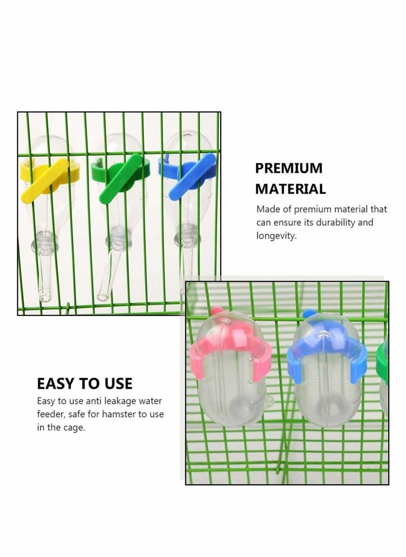 Hamster Cage Drinking Water Bottle 4 Pcs No Drip Small Animal Water Dispenser Automatic Pet Water Feeder Bowl for Parrot Mice Rat Gerbils 60 Ml Mixed Style - Image 2