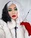 Mildiso Black and White Cruella Deville Wig for Women Cruella Deville Costume Short Curly Wavy Hair Wig Cute Soft Wigs for Costume Party M058C - Image 3