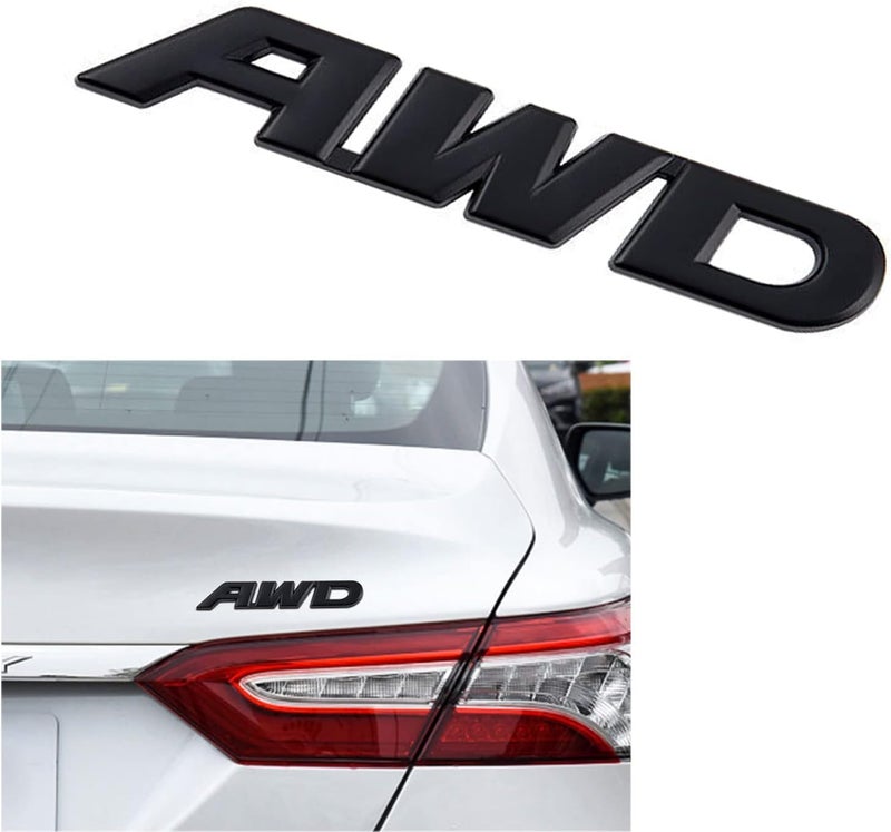 AutoBizarre 3D Raised Black AWD Metal Monogram Emblem Badge Sticker for All Cars & Bikes (Black) - Image 3