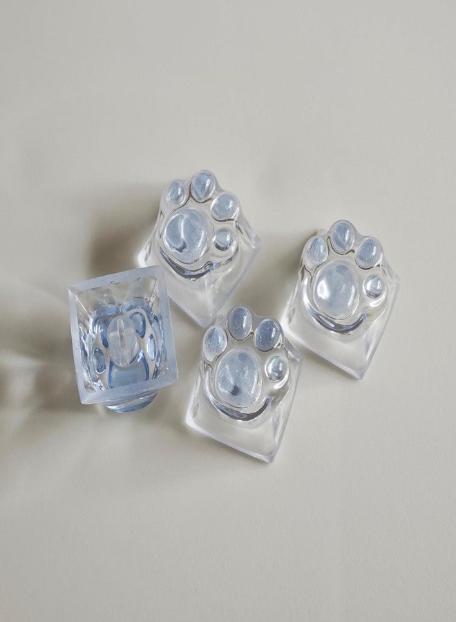 Elacgap Cat Claw Keycap Cute Drip Glue Backlight Keycaps DIY ESC Arrow Key Keycap Replacement for Cherry MX Gaming Mechanical Keyboard (4Keys Blue Transparent) - Image 5