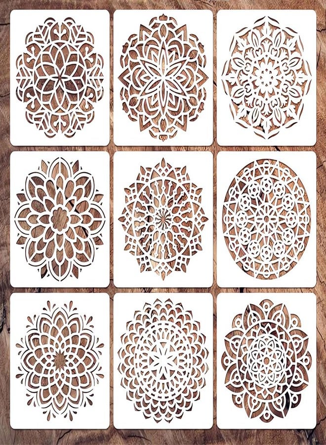 Felixcraft Mandala Stencils for Painting, Small Rangoli Stencils for Crafts on Wood Wall Furniture Fabric, Rock Painting Stencils, Great for DIY Projects & Home Decor (4 inch), PS-MANDALA-03-4INCH - Image 1