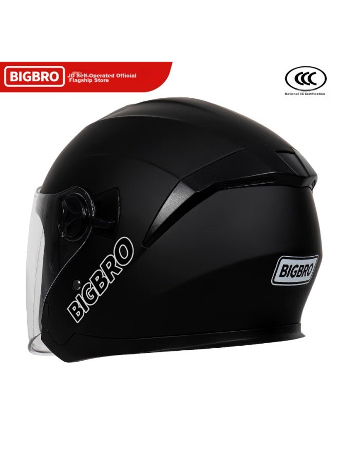 Bigbro Ky168 Matte Black, New National Standard 3c Dual-lens Electric Motorcycle Helmet, Summer Sun Protection, Uni, Suitable For Electric Scooters, All-season Half Helmet - Image 5