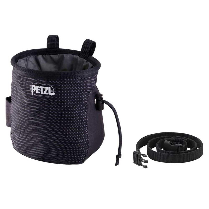Petzl Saka Ergonomic Chalk Bag With Belt  Chalk Stripes - Image 2