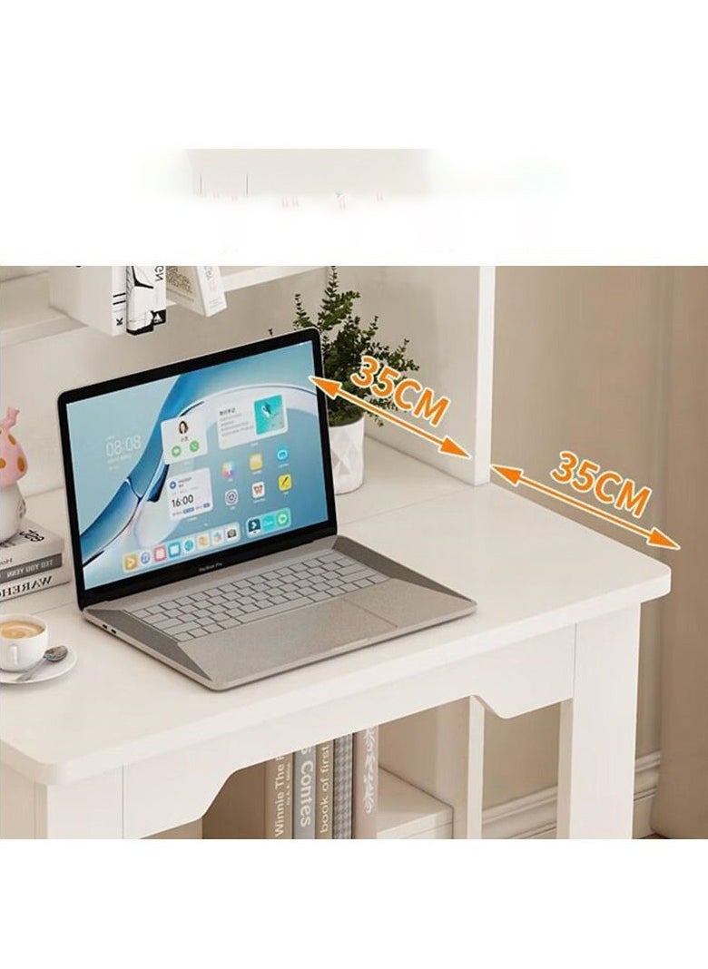 Generic - Folding Bookcase Computer Desk Integrated Small Apartment Household Bedroom Study Table Bookshelf Combination Solid Wood Computer Desk - Image 1