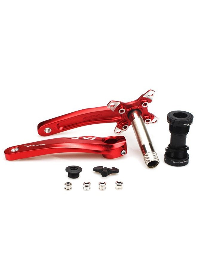 CYSKY Bike Crank Arm Set Mountain Bike Crank Arm Set 170mm 104 BCD with Bottom Bracket Kit and Chainring Bolts for MTB BMX Road Bicyle (Red) - Image 2