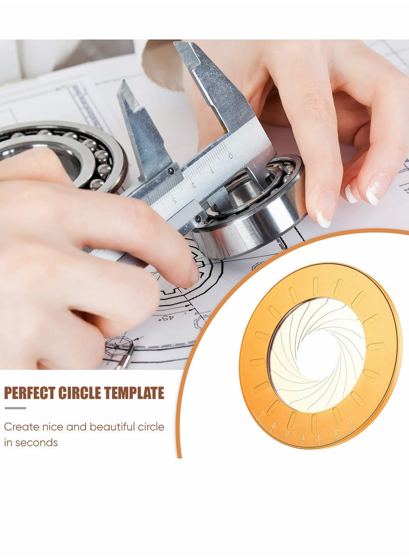 SYOSI Circle Drawing Tool, Alloy Adjustable Circular Template Measuring Geometric for Designer Woodworking (Yellow)  - Image 4