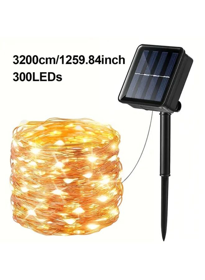 Solar String Lights 300 LEDs Warm White 8 Modes Outdoor Garden Party Decor - Image 1