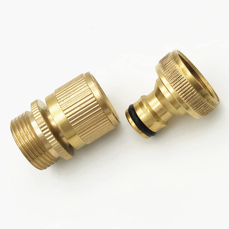 KZU Garden Hose Quick Connect, Brass Water Hose Connector, 3/4" Quick Connect Fittings, 3/4 Inch GHT Coupler for Spigot, Hose End, Sprinkler, Pressure Washer - Image 3