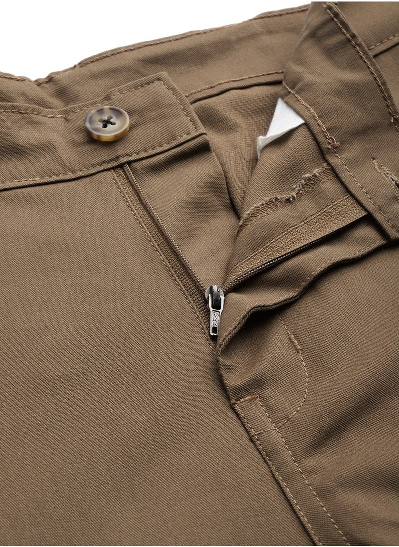Hubberholme - Khaki Slim Fit Cargo Trousers for Men, Mid-Rise, Durable Cotton, Stylish and Functional - Image 1